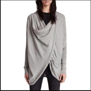 All Saints Gray Twist Itat Shrug Sweater US 2